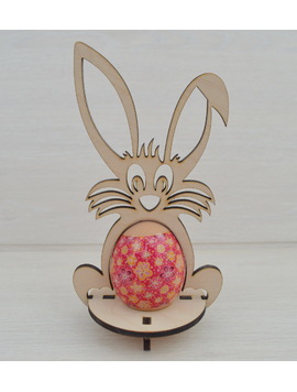 Decoratiune din lemn iepuras suport de ou